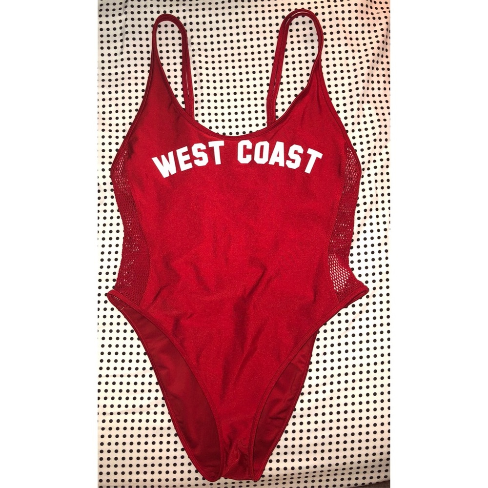 🔥🔥WEST COAST Red One Piece Bathing Suit L‼️